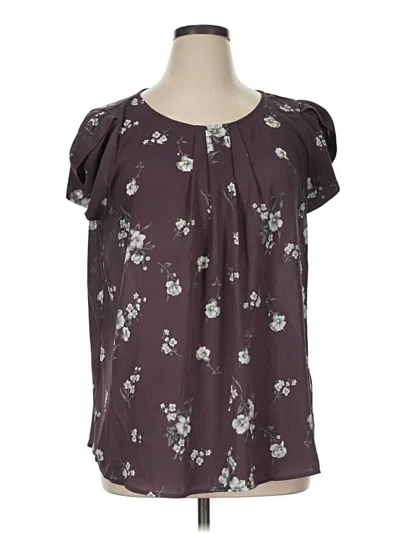Pre-owned Papermoon Short Sleeve Blouse In Purple