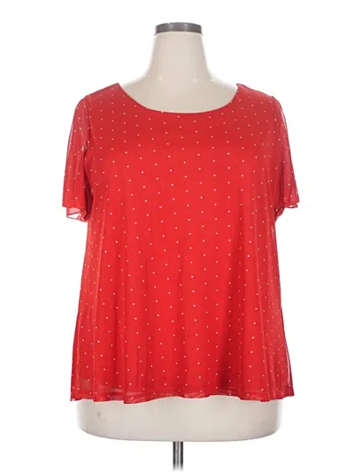 Pre-owned Papermoon Short Sleeve Blouse In Red