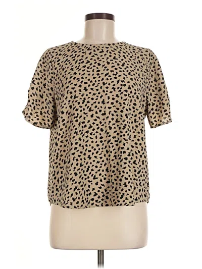 Pre-owned Papermoon Short Sleeve Blouse In Tan