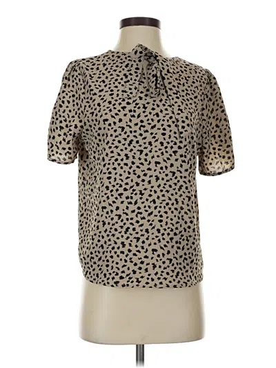 Pre-owned Papermoon Short Sleeve Blouse In Tan
