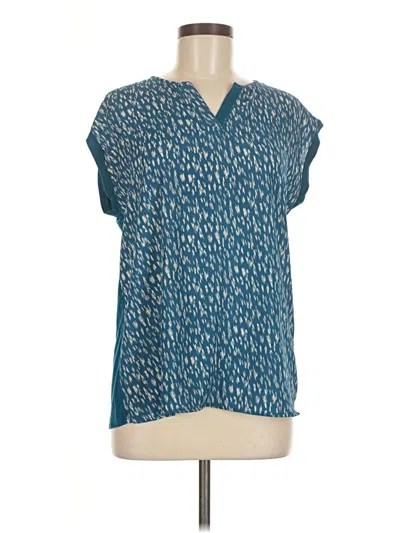 Pre-owned Papermoon Short Sleeve Blouse In Teal