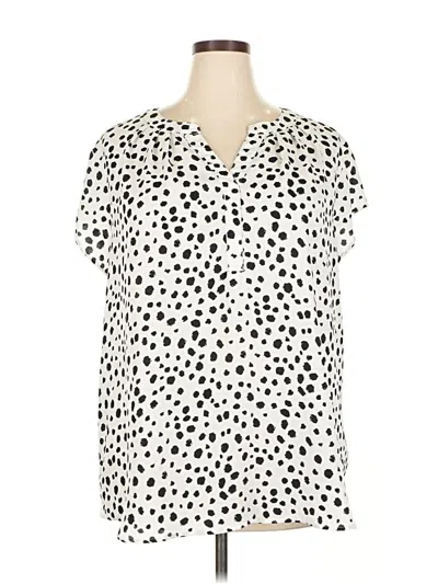 Pre-owned Papermoon Short Sleeve Blouse In White