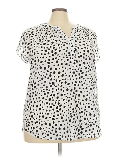 Pre-owned Papermoon Short Sleeve Blouse In White