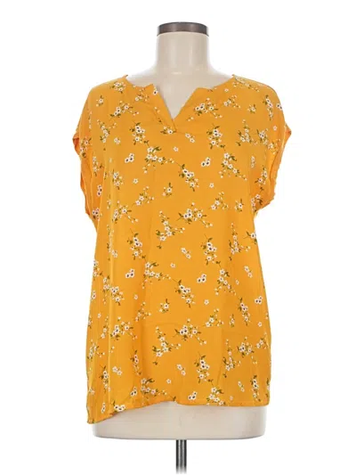 Pre-owned Papermoon Short Sleeve Blouse In Yellow