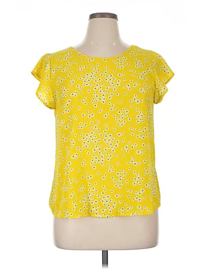 Pre-owned Papermoon Short Sleeve Blouse In Yellow