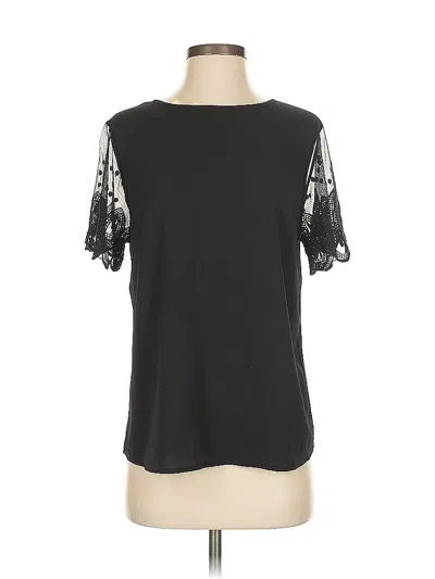 Pre-owned Papermoon Short Sleeve Top Black Keyhole Neckline Tops
