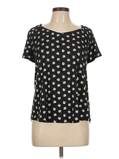 Pre-owned Papermoon Short Sleeve Top Black Scoop Neck Tops