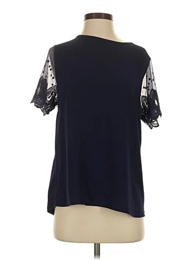 Pre-owned Papermoon Short Sleeve Top Blue Cold Shoulder Neckline Tops