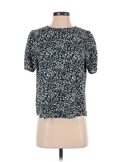 Pre-owned Papermoon Short Sleeve Top Blue Crew Neck Tops