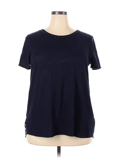 Pre-owned Papermoon Short Sleeve Top Blue Crew Neck Tops