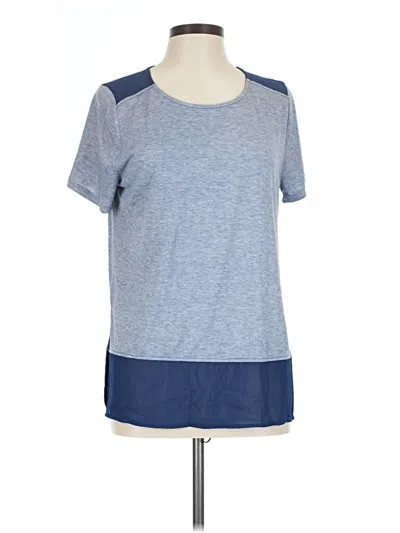 Pre-owned Papermoon Short Sleeve Top Blue Crew Neck Tops