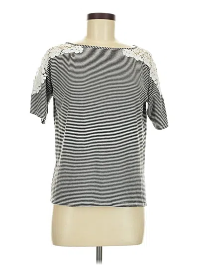 Pre-owned Papermoon Short Sleeve Top Gray Sweetheart Neckline Tops