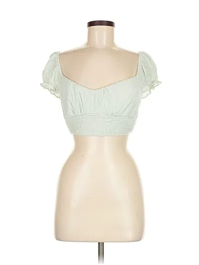 Pre-owned Papermoon Short Sleeve Top Green Sweetheart Neckline Tops
