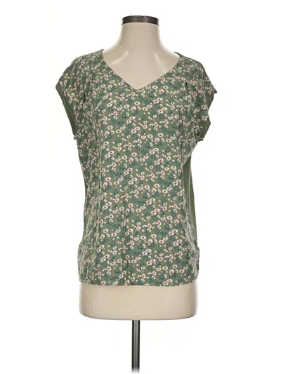 Pre-owned Papermoon Short Sleeve Top Green V-neck Tops