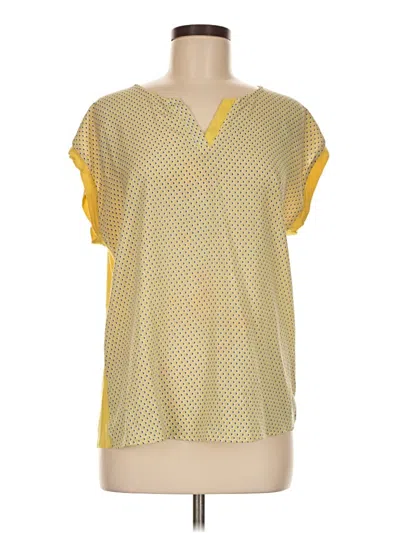 Pre-owned Papermoon Short Sleeve Top Yellow V-neck Tops