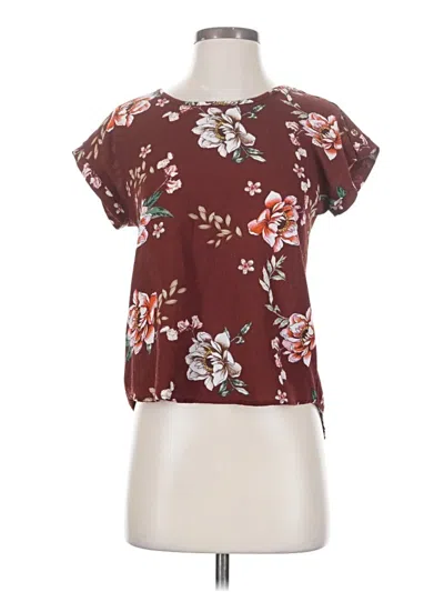 Pre-owned Papermoon Short Sleeve T-shirt In Burgundy