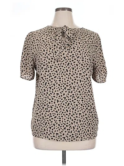 Pre-owned Papermoon Short Sleeve Turtleneck In Brown