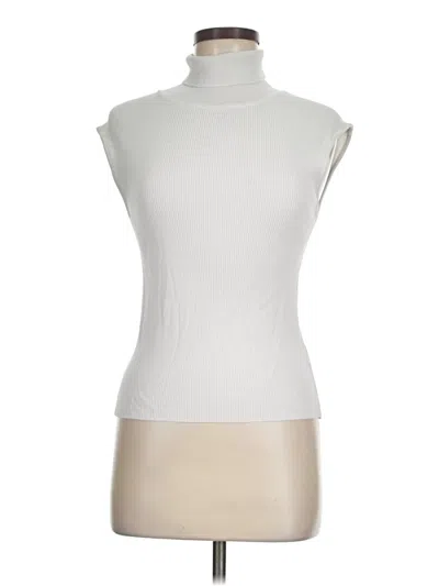 Pre-owned Papermoon Short Sleeve Turtleneck In White