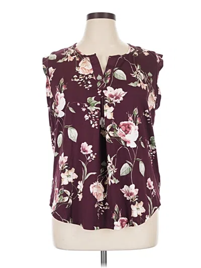 Pre-owned Papermoon Sleeveless Blouse In Burgundy