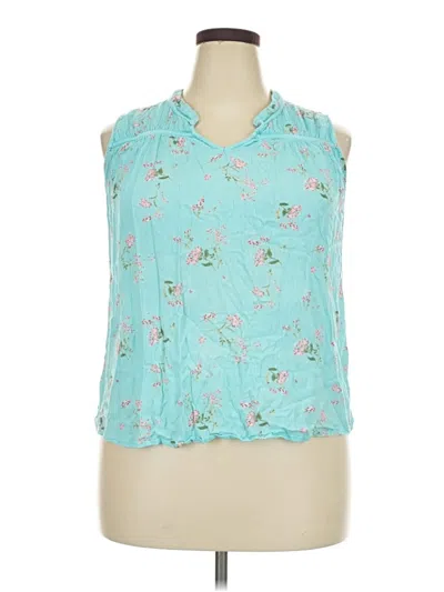Pre-owned Papermoon Sleeveless Blouse In Teal