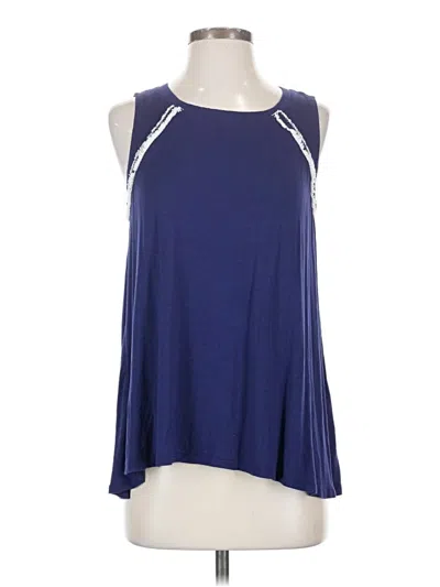 Pre-owned Papermoon Sleeveless Top Blue Halter Neckline Tops