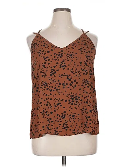 Pre-owned Papermoon Sleeveless Top Brown Halter Neckline Tops
