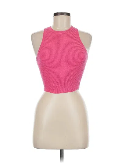 Pre-owned Papermoon Sleeveless Top Pink Halter Neckline Tops