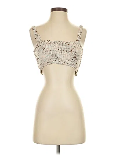 Pre-owned Papermoon Sleeveless Top Tan Sweetheart Neckline Tops