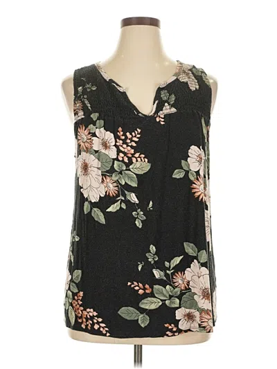 Pre-owned Papermoon Tank Top Black Open Neckline Tops