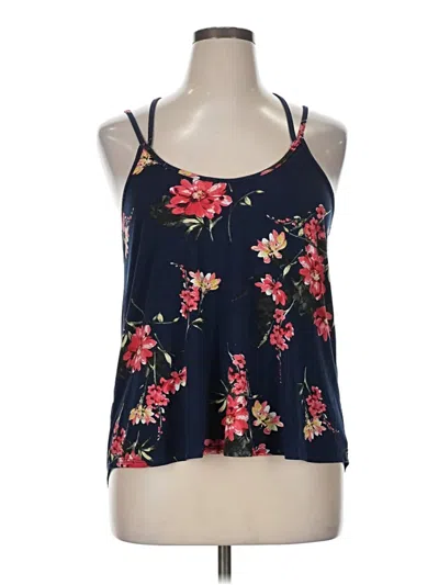 Pre-owned Papermoon Tank Top Blue Halter Neckline Tops