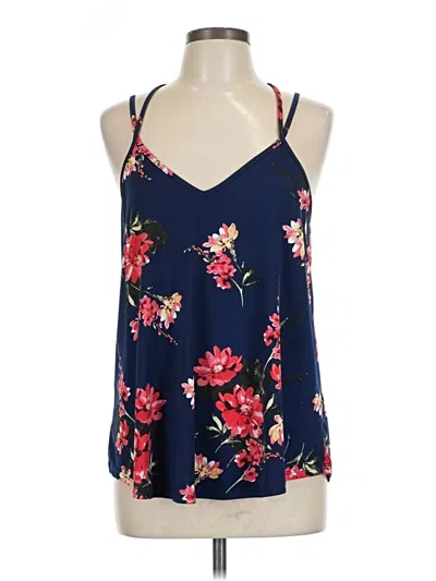 Pre-owned Papermoon Tank Top Blue Halter Neckline Tops