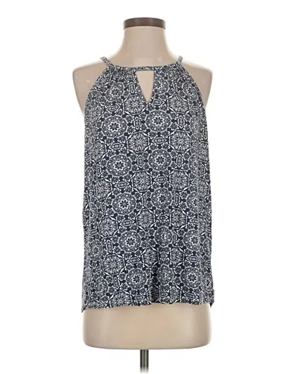 Pre-owned Papermoon Tank Top Blue Halter Neckline Tops