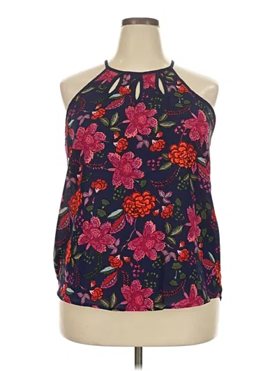 Papermoon Tank Top Blue Halter Neckline Tops