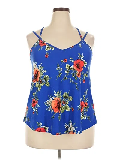 Pre-owned Papermoon Tank Top Blue Halter Neckline Tops