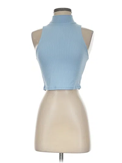 Pre-owned Papermoon Tank Top Blue Halter Neckline Tops
