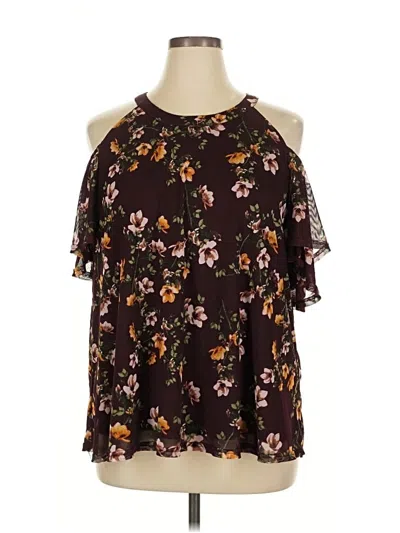 Pre-owned Papermoon Tank Top Brown Cold Shoulder Neckline Tops