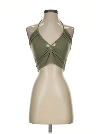Pre-owned Papermoon Tank Top Green Halter Neckline Tops
