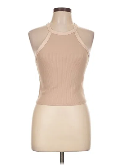 Pre-owned Papermoon Tank Top Tan Halter Neckline Tops