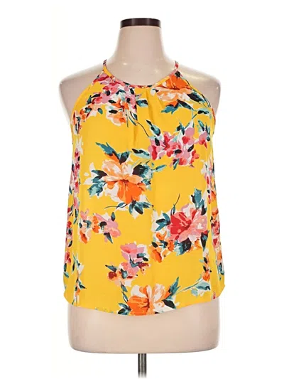 Pre-owned Papermoon Tank Top Yellow Halter Neckline Tops