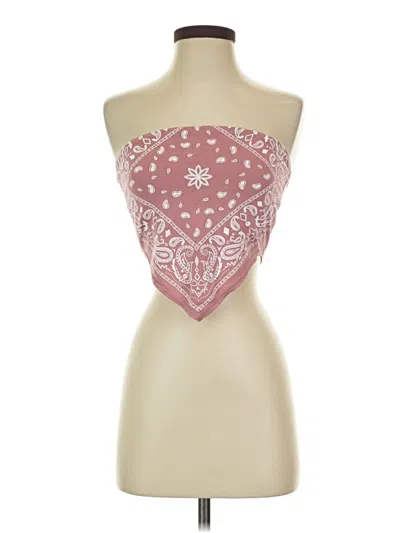 Pre-owned Papermoon Tube Top Burgundy Strapless Neckline Tops