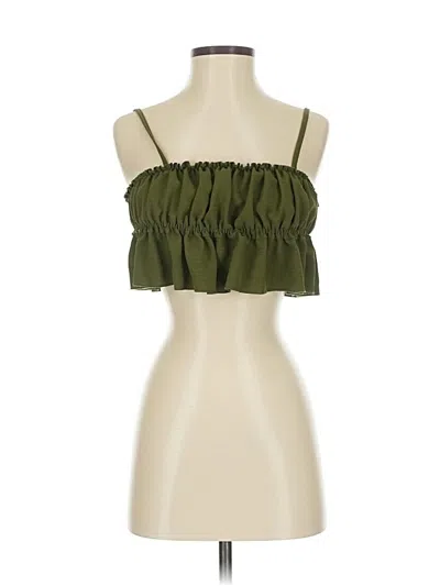 Pre-owned Papermoon Tube Top Green Strapless Neckline Tops