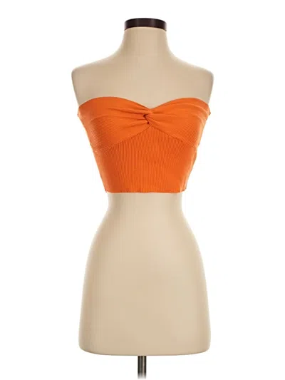 Pre-owned Papermoon Tube Top Orange Strapless Neckline Tops