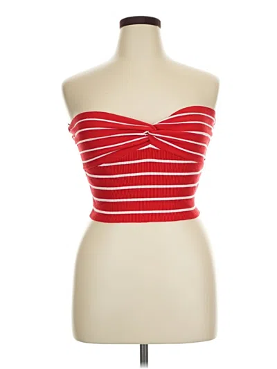 Pre-owned Papermoon Tube Top Red Strapless Neckline Tops