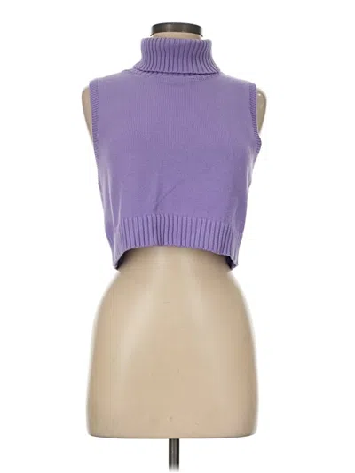 Pre-owned Papermoon Turtleneck Sweater In Purple