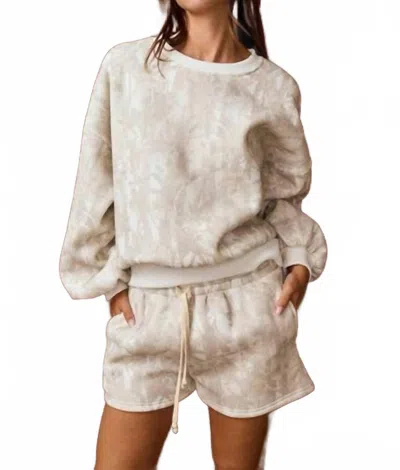 Papermoon Woodland Camo Crewneck Set In Mocha In White
