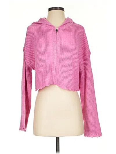 Pre-owned Papermoon Zip Up Hoodie In Pink