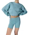 Papermoon Zoey Biker Short Set In Blue In Blue