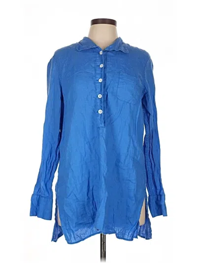 Pre-owned Paperwhite Long Sleeve Blouse In Blue