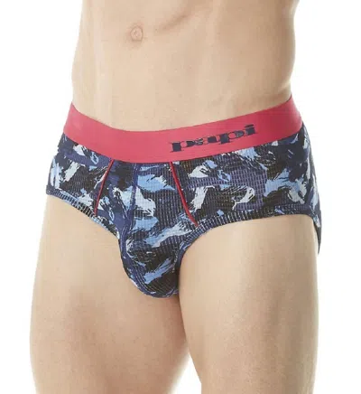 Papi Catalyst Camo Brief In Blue/persian Red In Multi