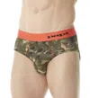 Papi Catalyst Camo Brief In Green/cherry Tomato In Green